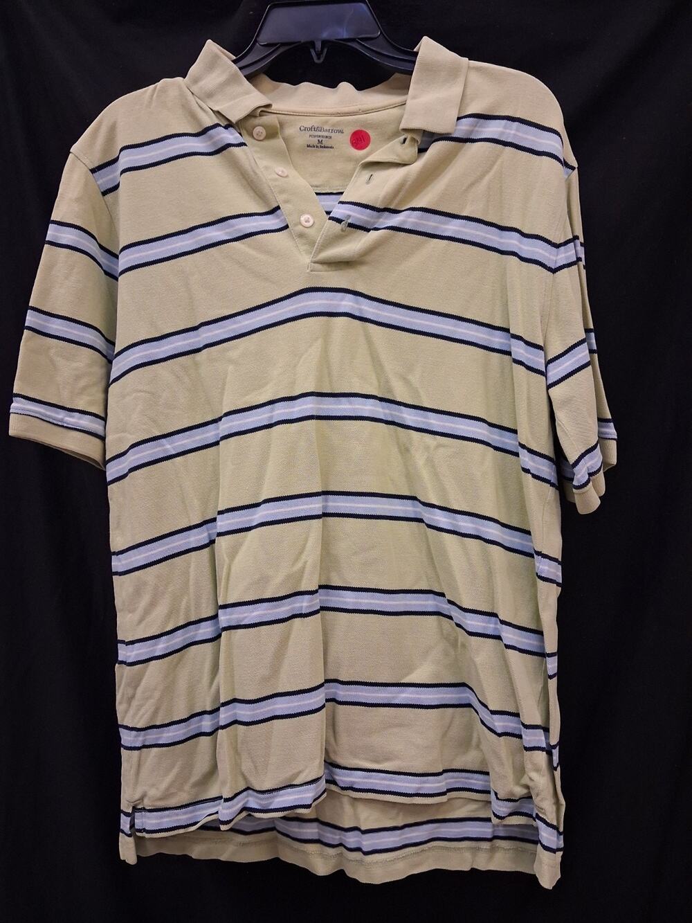 Croft & Barrow Men’s Polo Shirt Size Large Striped Short Sleeve